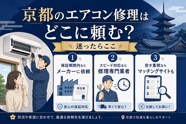京都のエアコン修理はどこに頼む?